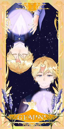 260701 Zodiac Gemini card redraw